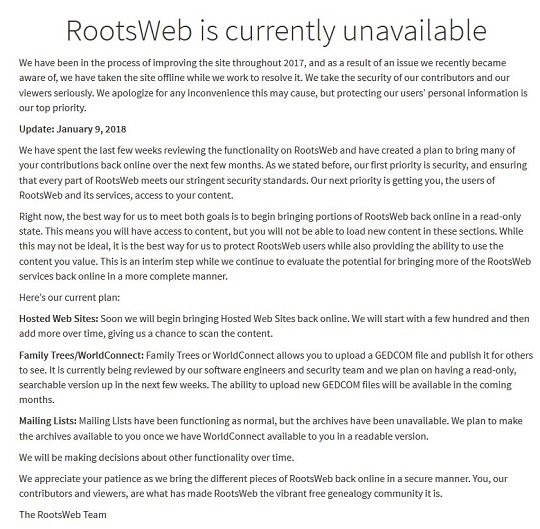 rootsweb 9 jan 2018